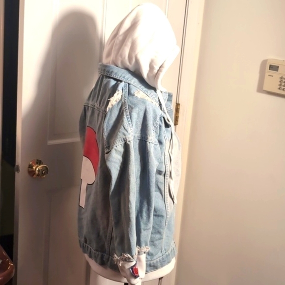 Anime Denim Jacket Hatake Kakashi Hoodie Unisex Size Medium - Picture 6 of 14
